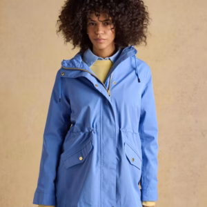 Joules Portwell Hooded Waterproof Raincoat Sky