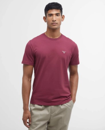 MTS0331RE53 Barbour Essential Sports Tee Ruby