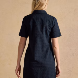 Joules Elizabeth Navy Short Sleeve Jacquard Dress - W70-254