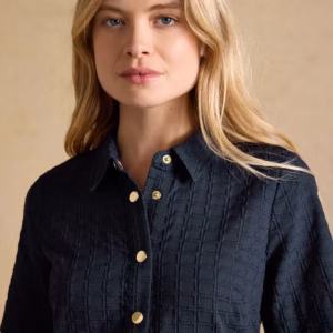 Joules Elizabeth Navy Short Sleeve Jacquard Dress - W70-254