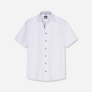 Olymp Short Sleeve White Shirt with Trim - 1200/12/00