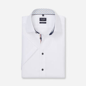 Olymp Short Sleeve White Shirt with Trim - 1200/12/00